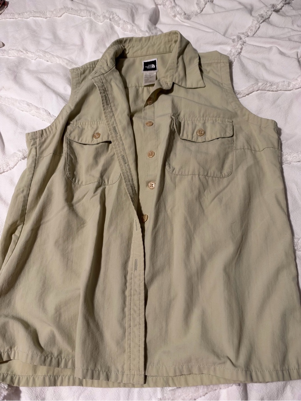 The North Face Men’s Sleeveless Button-Front Shirt - Olive Green
